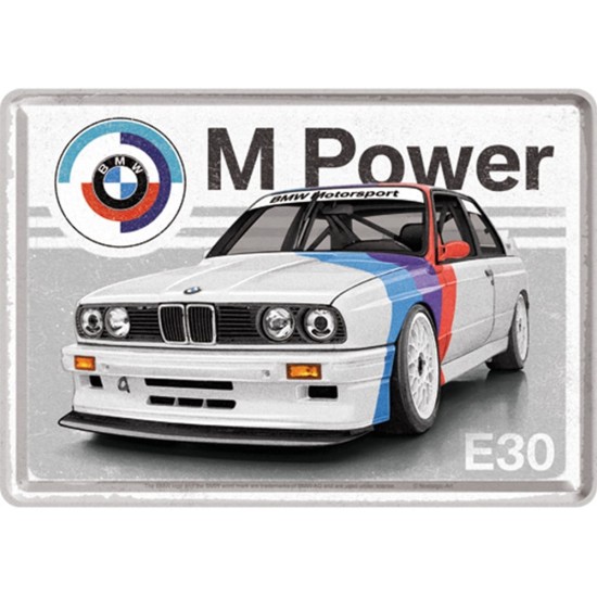 Carte postala metalica BMW Motorsport M Power E30 Carte postala metalica BMW Motorsport M Power E30