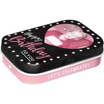 Cutie metalica de buzunar Marilyn - Happy Birthday
