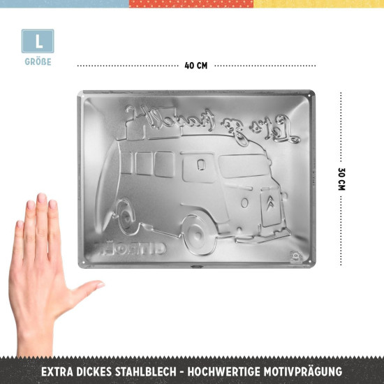 Placa decor 30x40 Citroen Type H Let s go travel