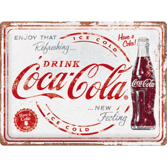 Placa decor 30x40 Coca-Cola Refreshing New Feeling