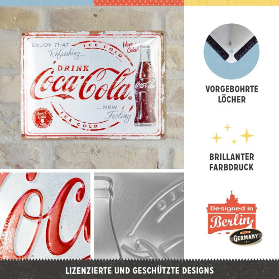 Placa decor 30x40 Coca-Cola Refreshing New Feeling