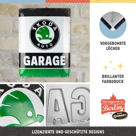 Placa decor 30x40 Skoda Garage Green