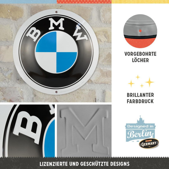 Placa decor 35cm BMW Logo