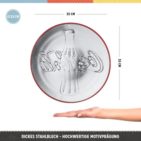 Placa decor 35cm Coca Cola