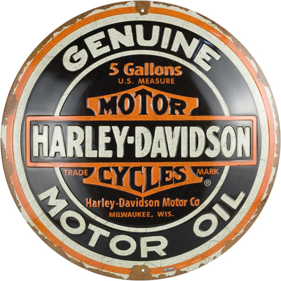Placa decor 35cm Harley Davidson Genuine Motor Oil
