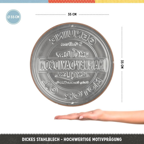 Placa decor 35cm Harley Davidson Genuine Motor Oil