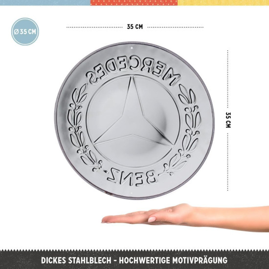 Placa decor 35cm Mercedes Benz Logo