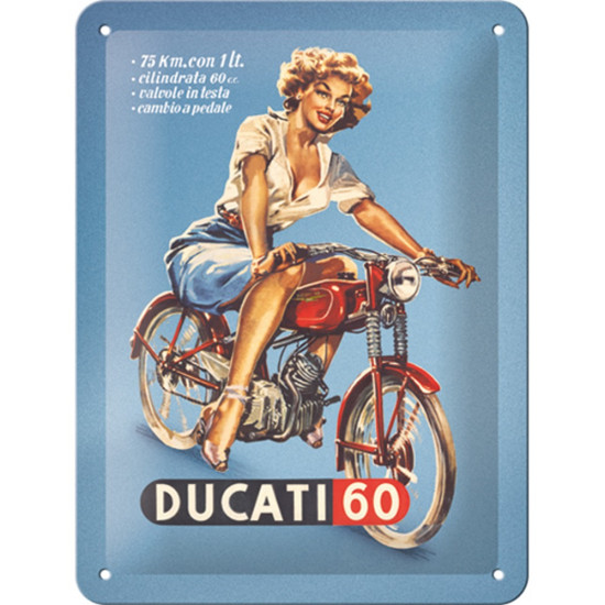 Placa decor metalica 15x20 Ducati Cilindrata 60 Pin Up Placa decor metalica 15x20 Ducati Cilindrata 60 Pin Up