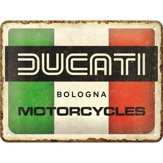 Placa decor metalica 15x20 Ducati Italy Giugiaro Logo