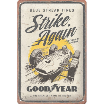 Placa decor metalica 20x30 Goodyear Blue Strikes again