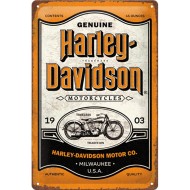 Placa decor metalica 20x30 Harley-Davidson Genuine Motorcycles Milwaukee