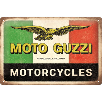 Placa decor metalica 20x30 Moto Guzzi Motorcycles Italia