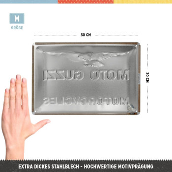 Placa decor metalica 20x30 Moto Guzzi Motorcycles Italia