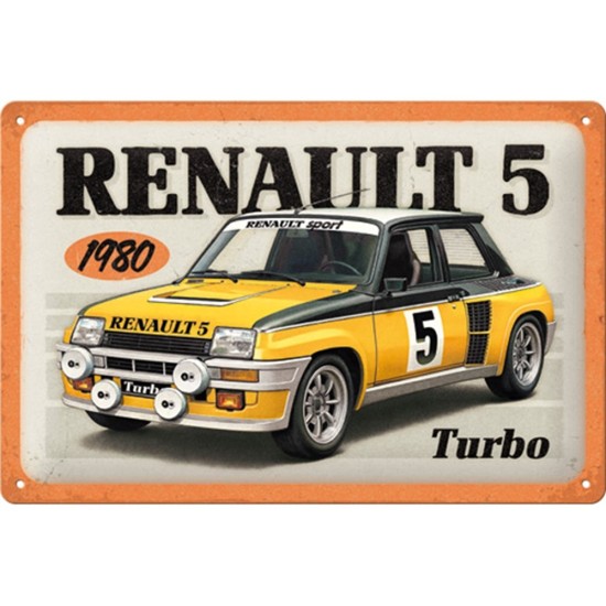 Placa decor metalica 20x30 Renault R5 Turbo 1980 Placa decor metalica 20x30 Renault R5 Turbo 1980
