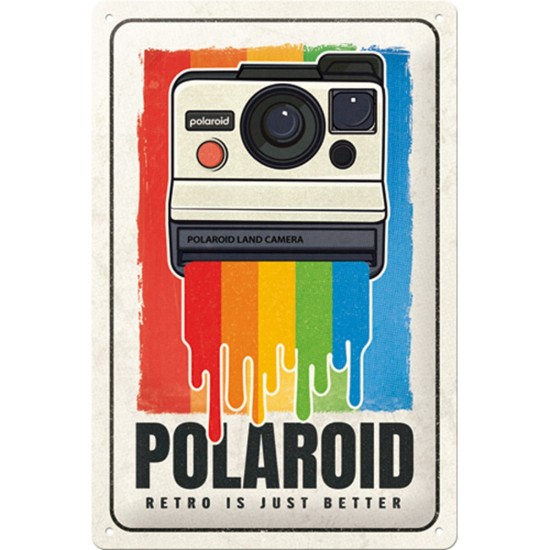 Placa metalica 20x30 Polaroid - Retro is just better