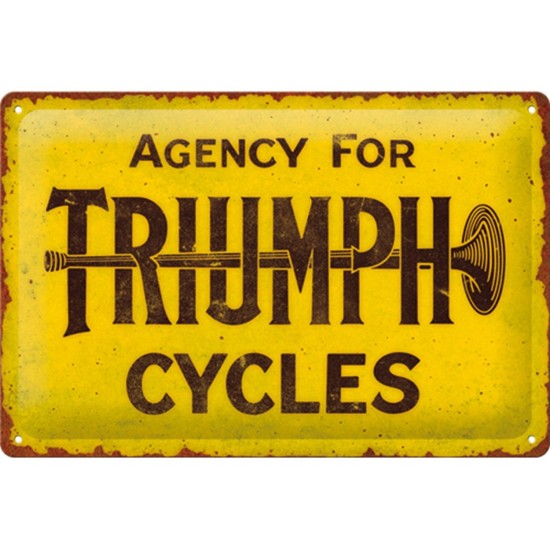 Placa metalica 20x30 Triumph Agency for Cycles - Agentia Motocicletelor