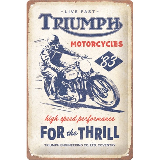 Placa metalica 20x30 Triumph For the Thrill - Triumph - pentru amatori de senzatii tari Placa metalica 20x30 Triumph For the Thrill - Triumph - pentru amatori de senzatii tari