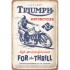 Placa metalica 20x30 Triumph For the Thrill - Triumph - pentru amatori de senzatii tari