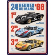 Placa metalica 30x40 24h Le Mans - 1966 - Ford GT40 Winners