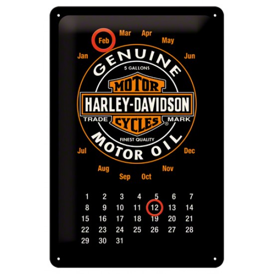Calendar metalic - Harley Davidson Motor Oil 20x30 cm