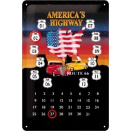 Calendar metalic - Route 66 20x30 cm Calendar metalic - Route 66 20x30 cm