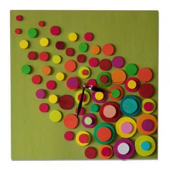 Ceas de perete din lemn - Mozaic - Raza de Soare