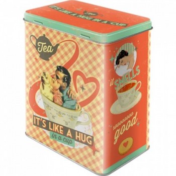 Cutie de depozitare metalica - Tea It's like a hug in a cup Cutie de depozitare metalica - Tea It's like a hug in a cup