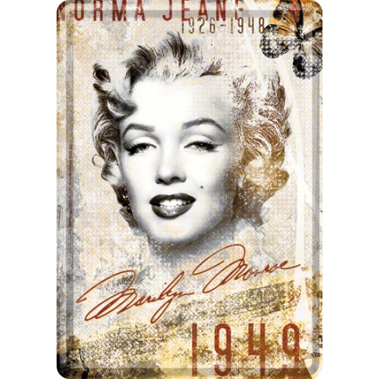Placa metalica - Marilyn Monroe portrait - 10x14 cm