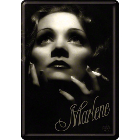 Placa metalica - Marlene Dietrech - 10x14 cm