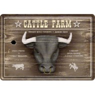 Placa metalica - Cattle Farm - 10x14 cm