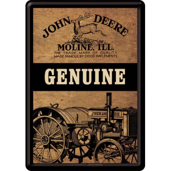 Placa metalica - John Deere Genuine - 10x14 cm