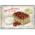 Placa metalica - Strawberries and Cream - 10x14 cm