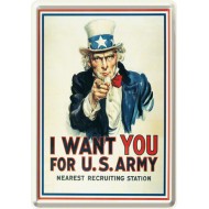 Placa metalica - Uncle Sam - US Army - 10x14 cm