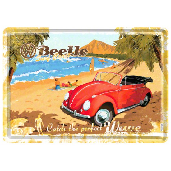 Placa metalica - VW - Surf Coast - 10x14 cm