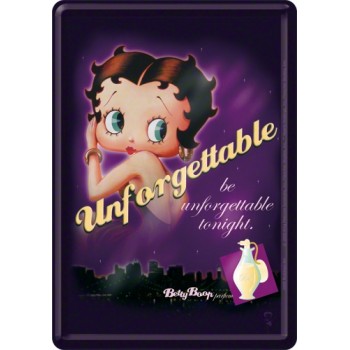 Placa metalica - Betty Boop - Unforgettable - 10x14 cm