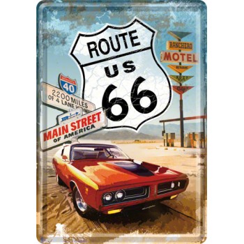 Placa metalica - Route 66 - Gas Up - 10x14 cm Placa metalica - Route 66 - Gas Up - 10x14 cm