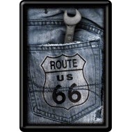 Placa metalica - Route 66 Jeans - 10x14 cm Placa metalica - Route 66 Jeans - 10x14 cm