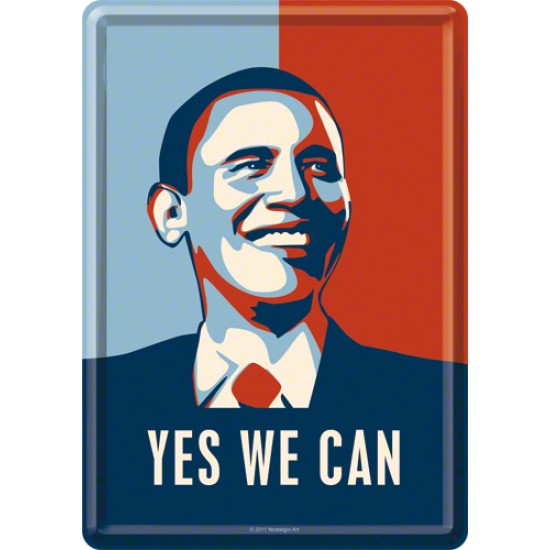 Placa metalica - Yes we can! - 10x14 cm