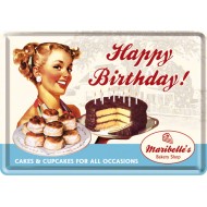 Placa metalica - Happy Birthday - 10x14 cm