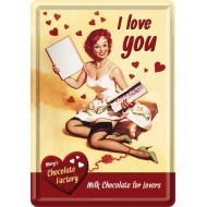 Placa metalica - I love you chocolate! - 10x14 cm Placa metalica - I love you chocolate! - 10x14 cm