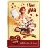 Placa metalica - I love you chocolate! - 10x14 cm