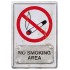 Placa metalica - No Smoking Area - 10x14 cm