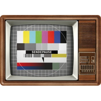 Placa metalica - Retro TV - 10x14 cm