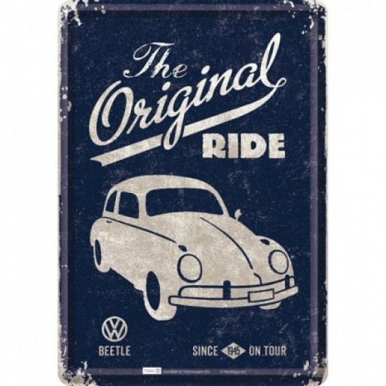 Placa metalica - VW The original  - 10x14 cm