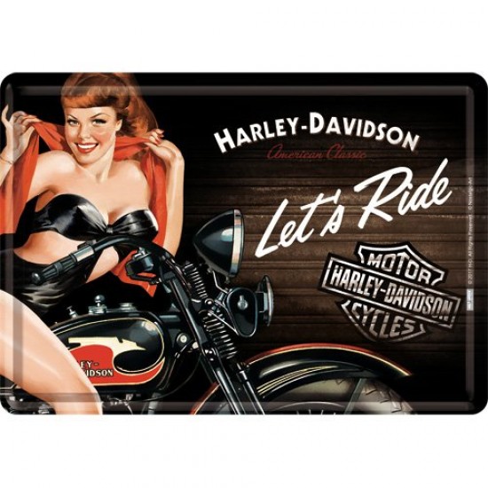 Placa metalica - Harley Davidson Biker Babe Red - 10x14 cm Placa metalica - Harley Davidson Biker Babe Red - 10x14 cm