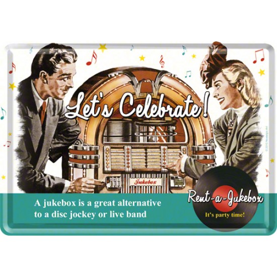 Placa metalica - Let`s celebrate - 10x14 cm