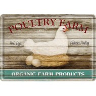 Placa metalica - Poultry Farm - 10x14 cm