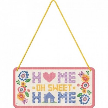 Placa metalica cu snur - Home Sweet Home - 10x20 cm Placa metalica cu snur - Home Sweet Home - 10x20 cm