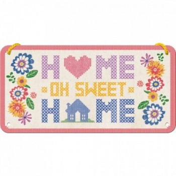 Placa metalica cu snur - Home Sweet Home - 10x20 cm Placa metalica cu snur - Home Sweet Home - 10x20 cm