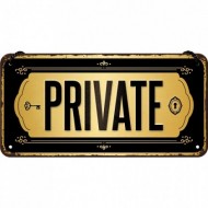 Placa metalica cu snur - Private - 10x20 cm Placa metalica cu snur - Private - 10x20 cm